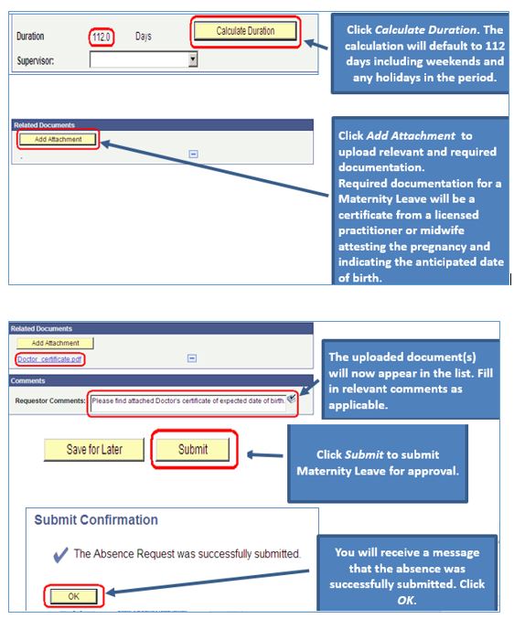 Submit Maternity Leave Request